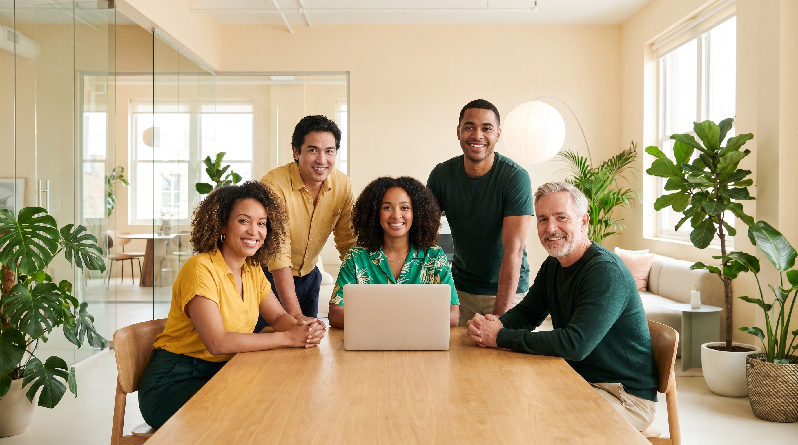The Pineapple Pulse team collaborating in a modern office